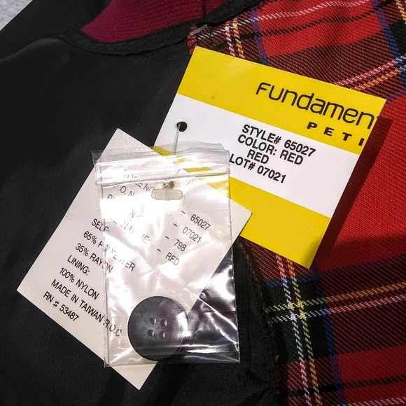 Vintage 90s Y2K 80s New Red Plaid Checkered Christmas Holiday Vest 6P - Picture 10 of 10